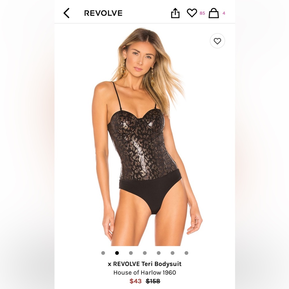 House of Harlow x Revolve Sequin Leopard Bodysuit